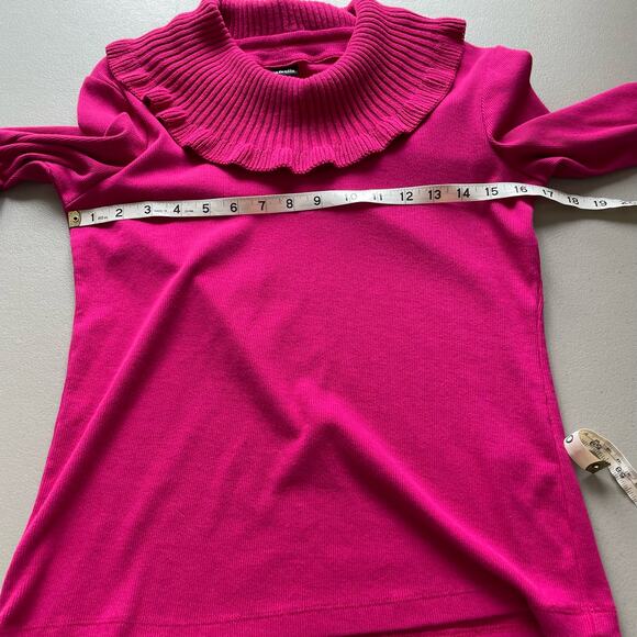 Rafaella Sweater Casual Cowl Neck Long Sleeve Knitted Pullover Barbie Pink M NWT - Picture 9 of 11